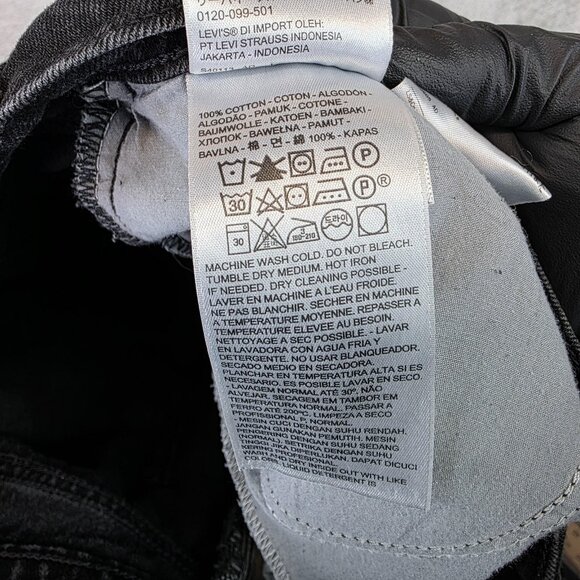 Levi's Premium Jeans Womens W30 L26 Black Balloon Leg Cotton Cropped Tapered - Picture 12 of 13